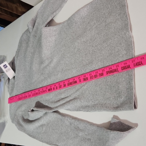 Gap Shirt Womens Size L Pullover Gray  Ribbed Bodycon Turtleneck Longsleeve New - Picture 4 of 9